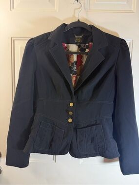 Allen by A.B.S. Women’s Size 4 Black Tailored Blazer Floral Lining
